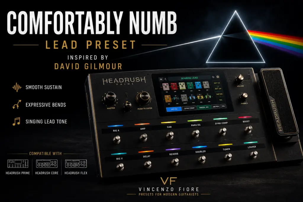 Free Comfortably Numb Lead Preset for Headrush Prime Core and Flex inspired by David Gilmour guitar tone