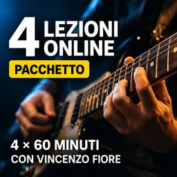 Pacchetto di 4 lezioni di chitarra online da 60 minuti con Vincenzo Fiore