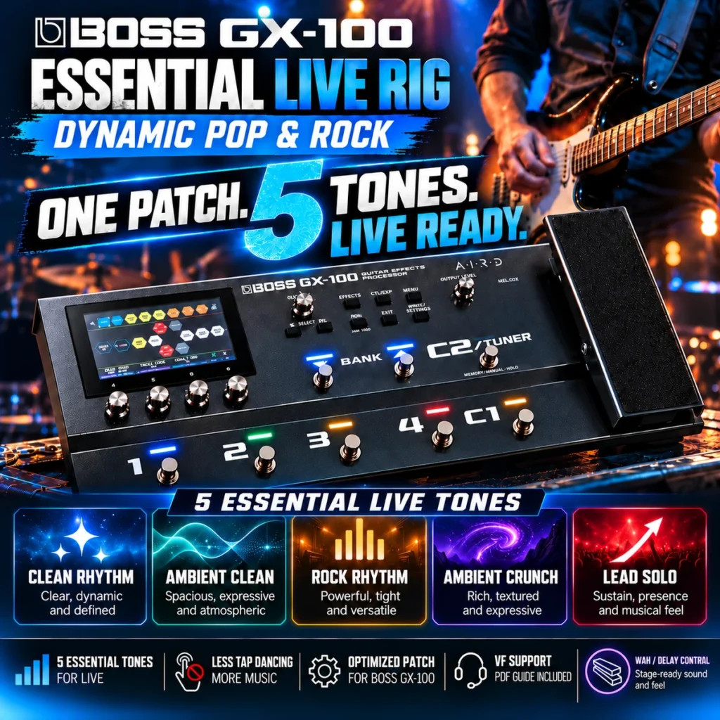 BOSS GX-100 preset Essential Live Rig – five live guitar tones in one patch